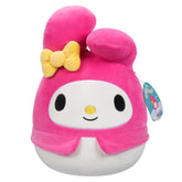 Pink plush toy with a yellow bow My Melody Squishmallows
